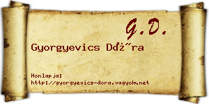 Gyorgyevics Dóra névjegykártya